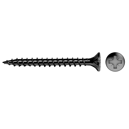 Tornillo rosca madera VELOX® POZI cincado negro, rosca completa